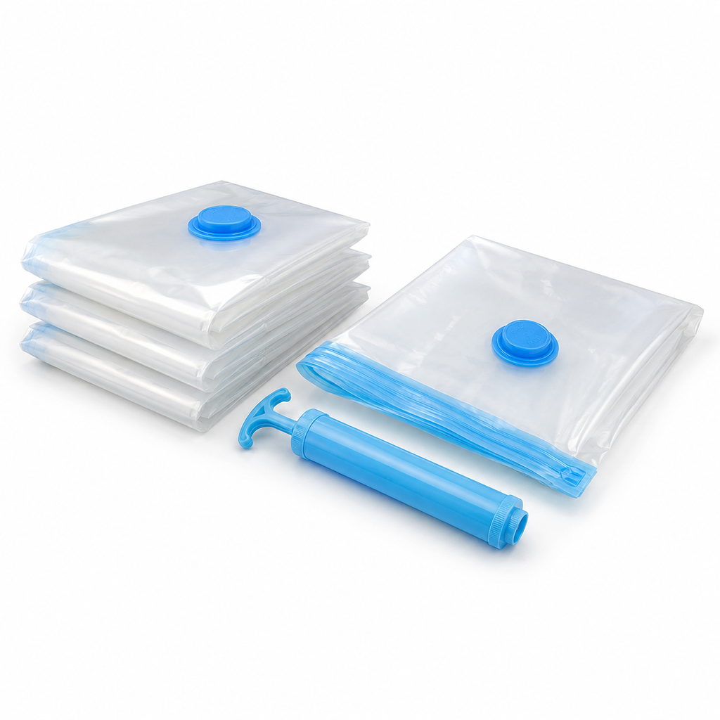 Reusable Travel Vacuum Bags with Hand Pump